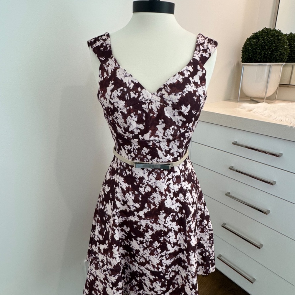 Burgundy & Cream McGinn Dress - Size 4 - Picture 5 of 9